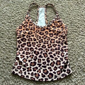 Leopard print racer back tank top